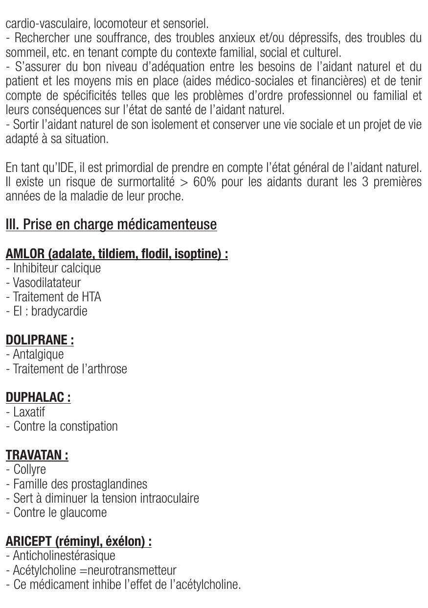 Fiche de révision Alzheimer : cours et fiche IDE (définition, signes, prise en charge) — page 4