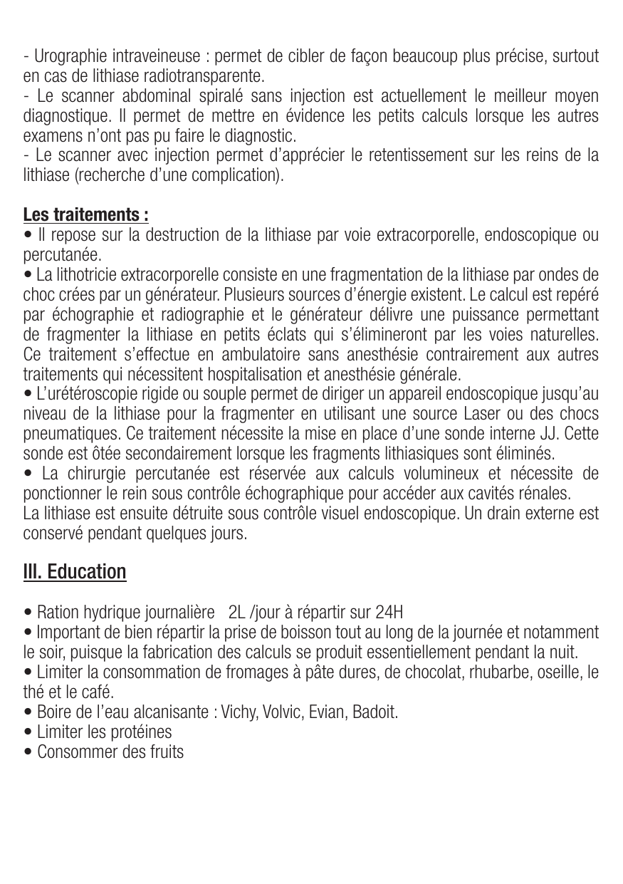 Fiche de révision Lithiase urinaire : cours et fiche IDE (définition, signes, prise en charge) — page 3