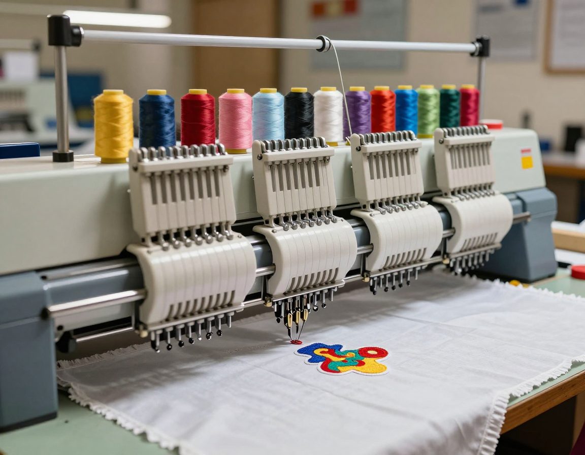 &Eacute;cussons personnalis&eacute;s en cours de broderie