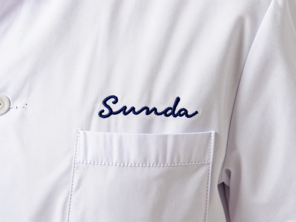 Bande patronymique brod&eacute;e sur une blouse