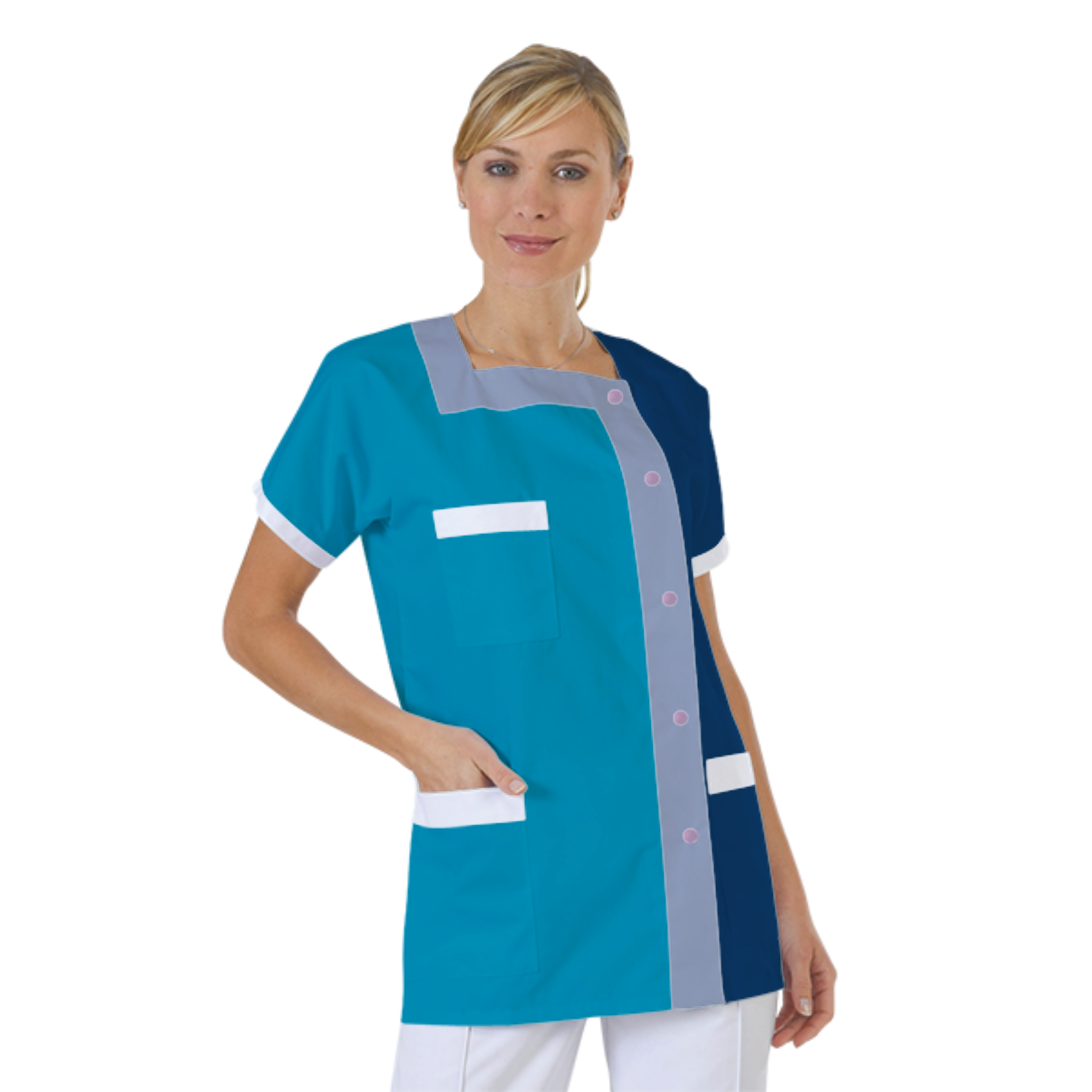 blouse-medicale-col-carre-a-personnaliser acheté - par Thomas - le 13-06-2018