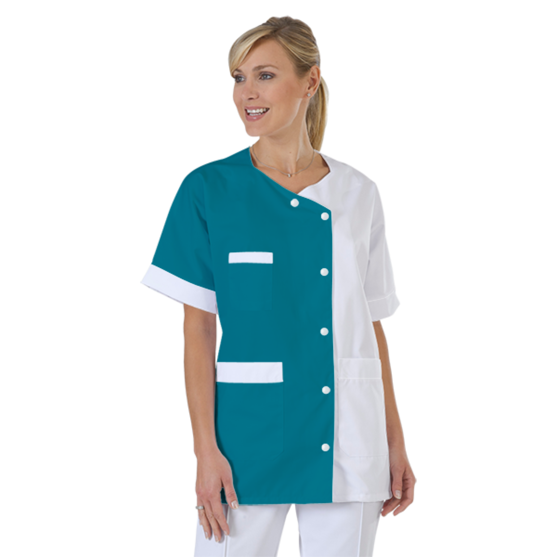 blouse-infirmiere-personnalise-col-trapeze acheté - par Noelie - le 04-04-2023