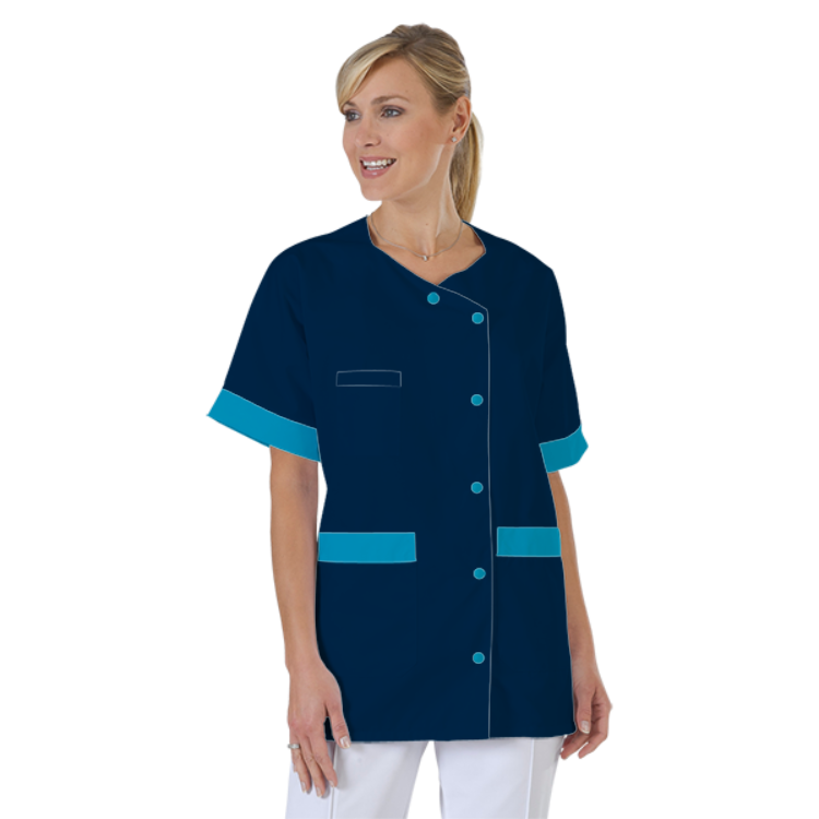 blouse-infirmiere-personnalise-col-trapeze acheté - par Aurelie - le 14-02-2022