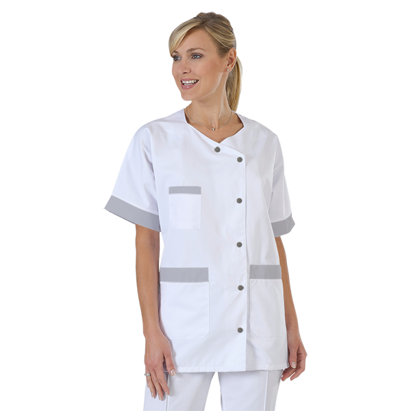 blouse-infirmiere-personnalise-col-trapeze acheté - par Laurence - le 24-01-2017