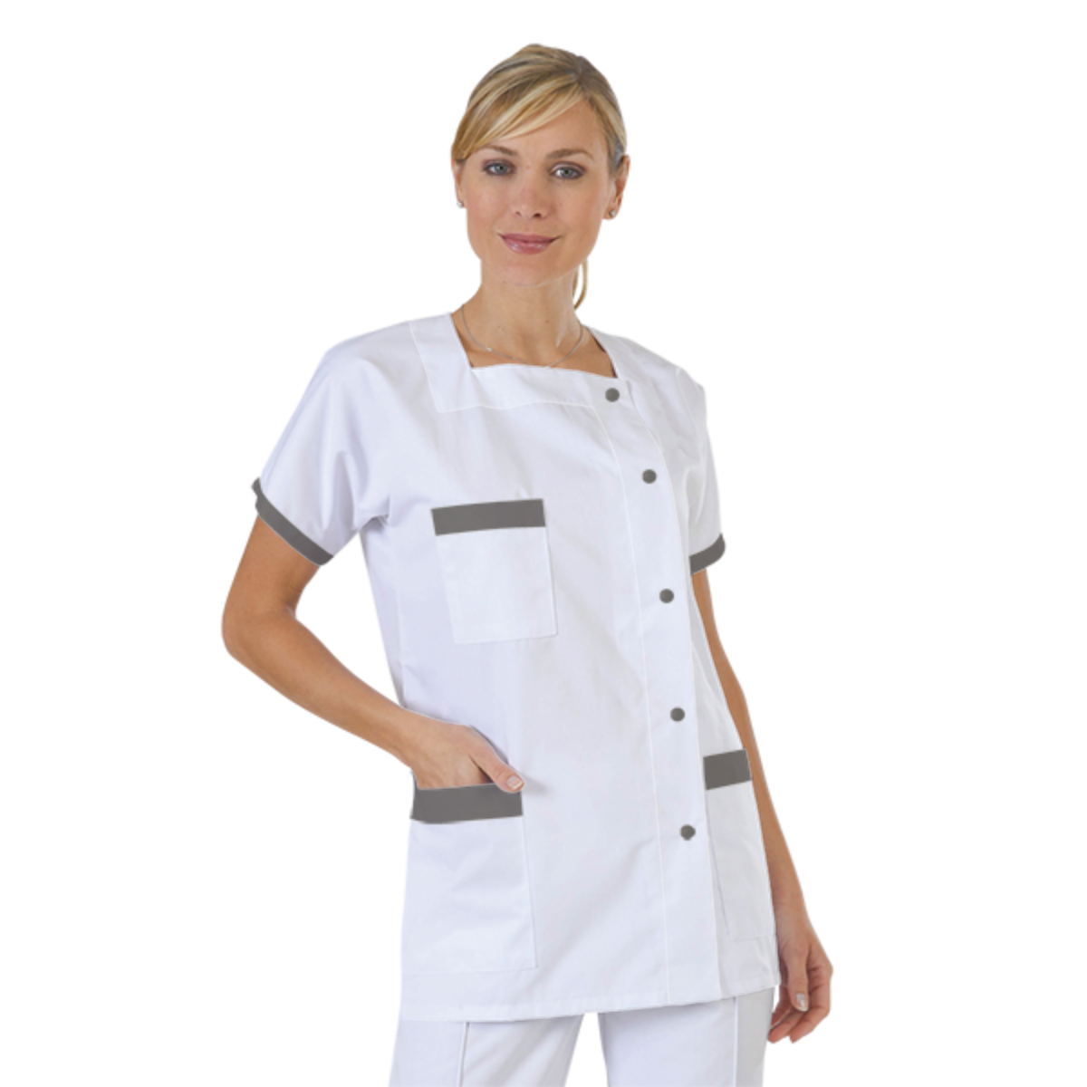 blouse-medicale-col-carre-a-personnaliser acheté - par Aurelie - le 13-03-2021