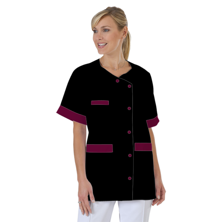 blouse-infirmiere-personnalise-col-trapeze acheté - par Yolande - le 20-12-2016