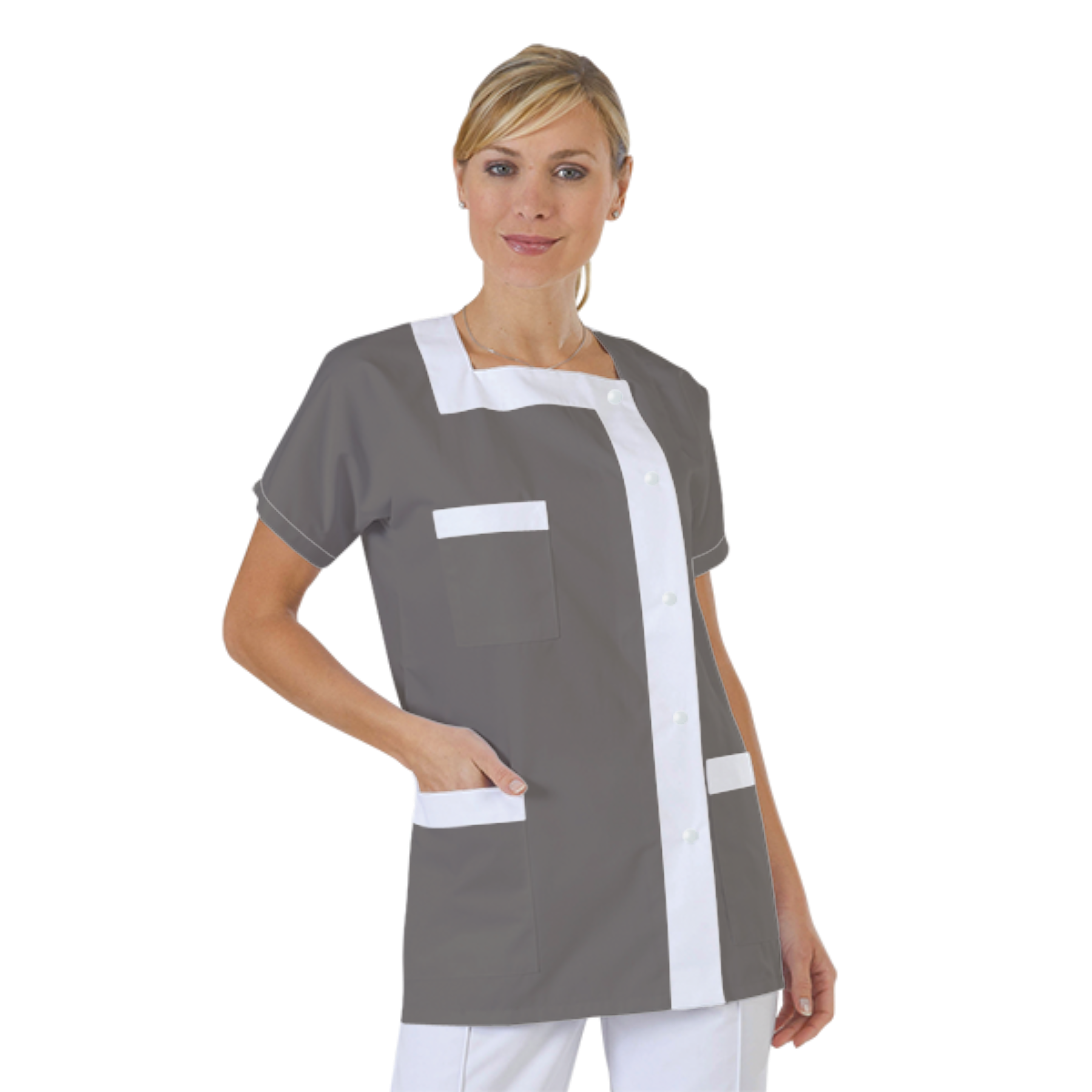 blouse-medicale-col-carre-a-personnaliser acheté - par Agnes - le 11-10-2018