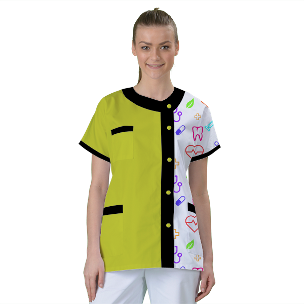 blouse-de-travail-personnalisee-tunique-medicale acheté - par Je Ris Je Guéris - le 07-12-2020