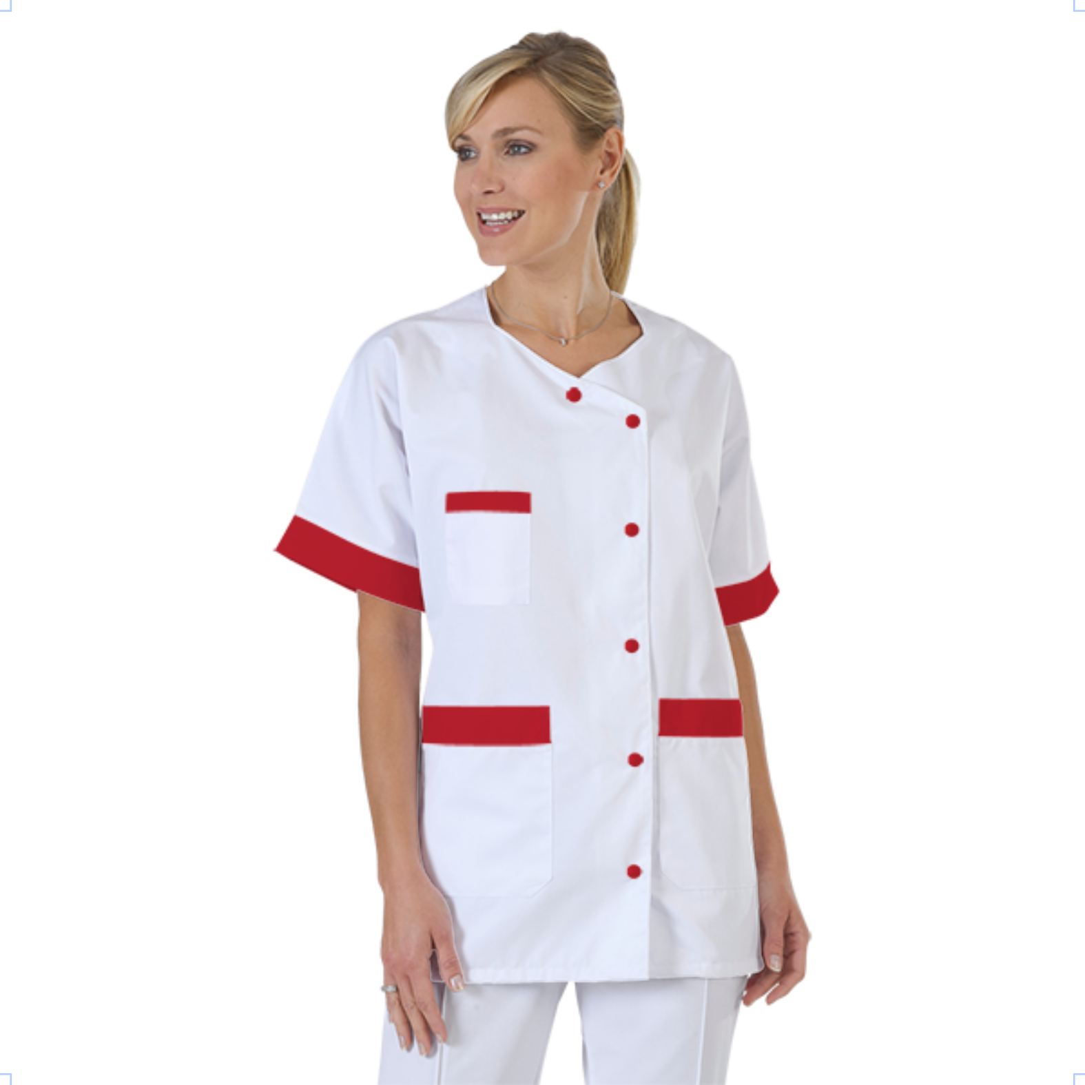 blouse-infirmiere-personnalise-col-trapeze acheté - par Virginie - le 10-08-2018