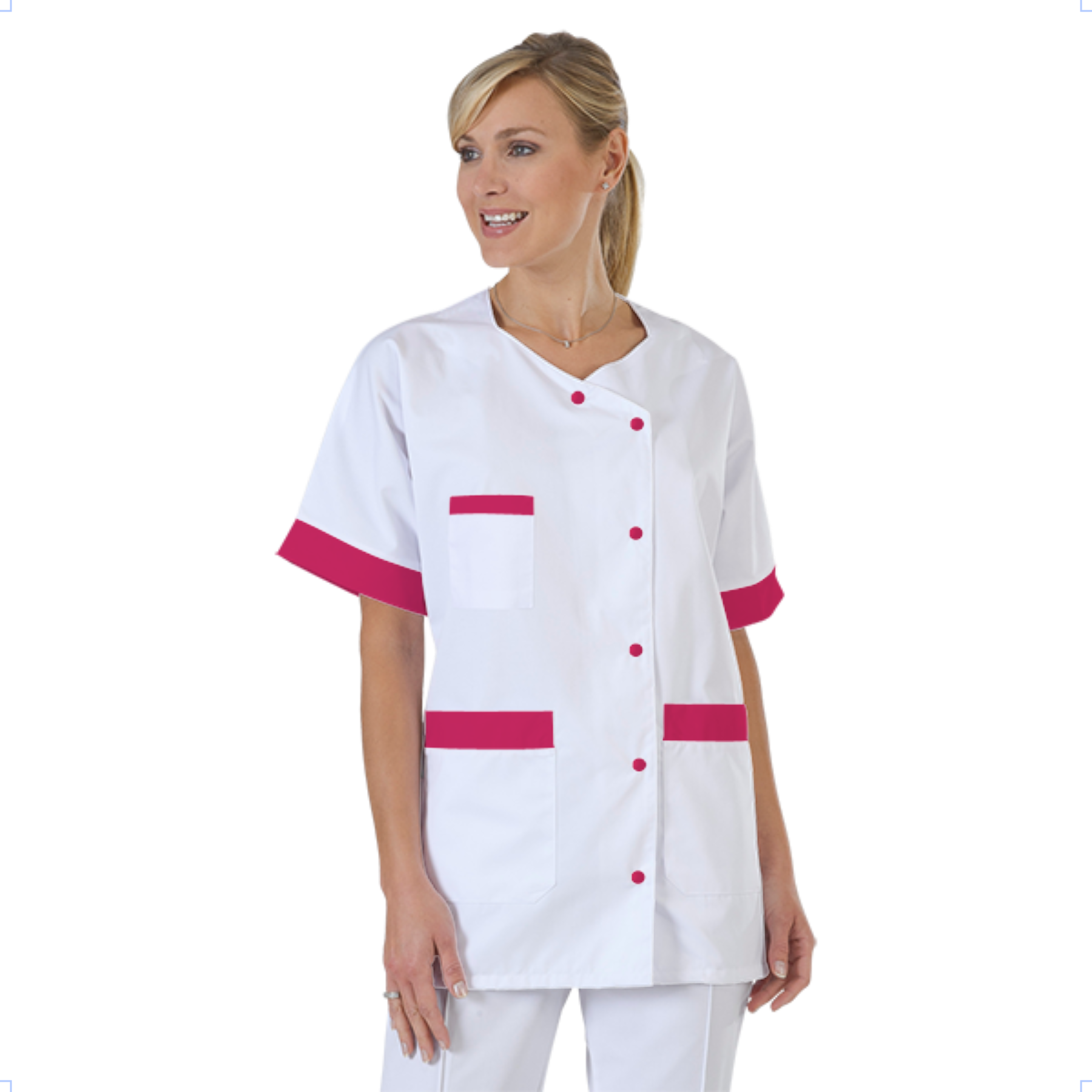 blouse-infirmiere-personnalise-col-trapeze acheté - par Dominique - le 25-11-2023