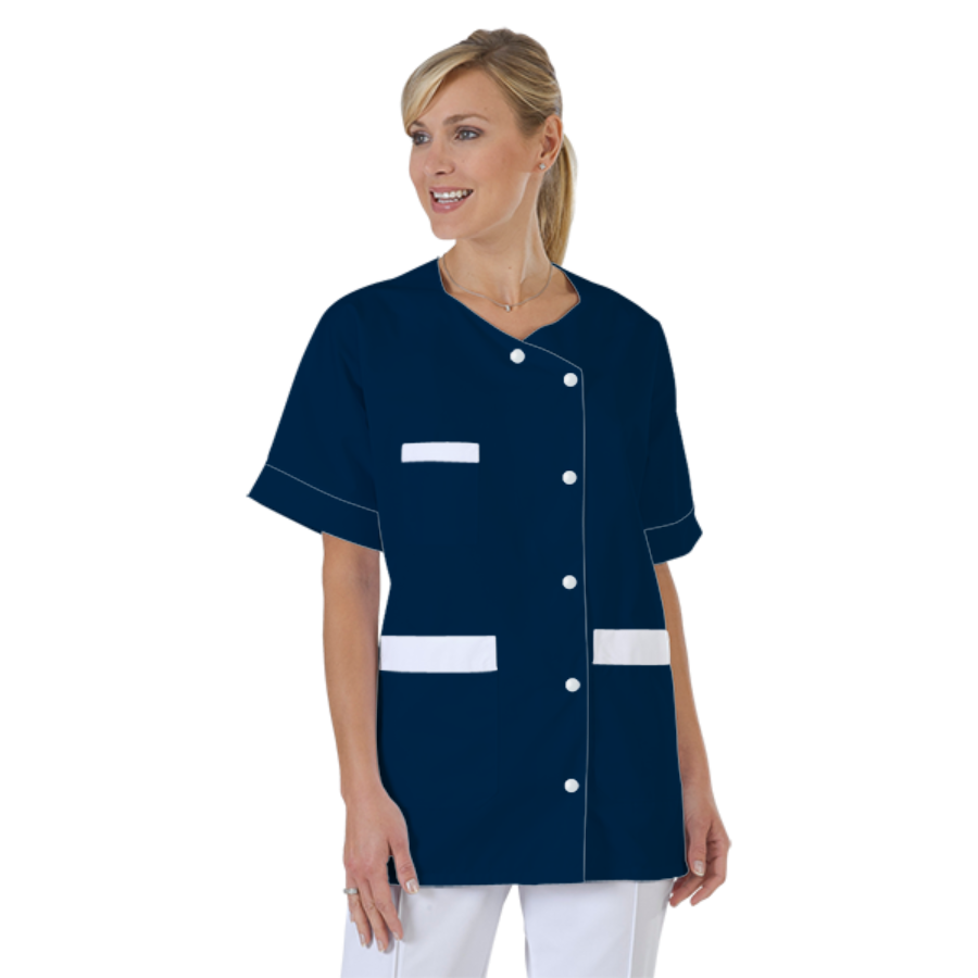 blouse-infirmiere-personnalise-col-trapeze acheté - par Odile - le 09-03-2021
