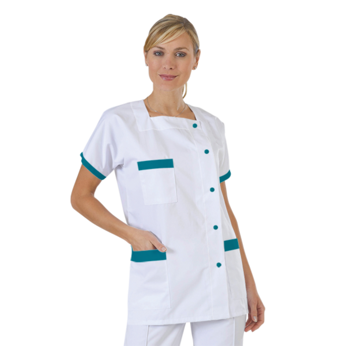blouse-medicale-col-carre-a-personnaliser acheté - par Aurelie - le 27-04-2022