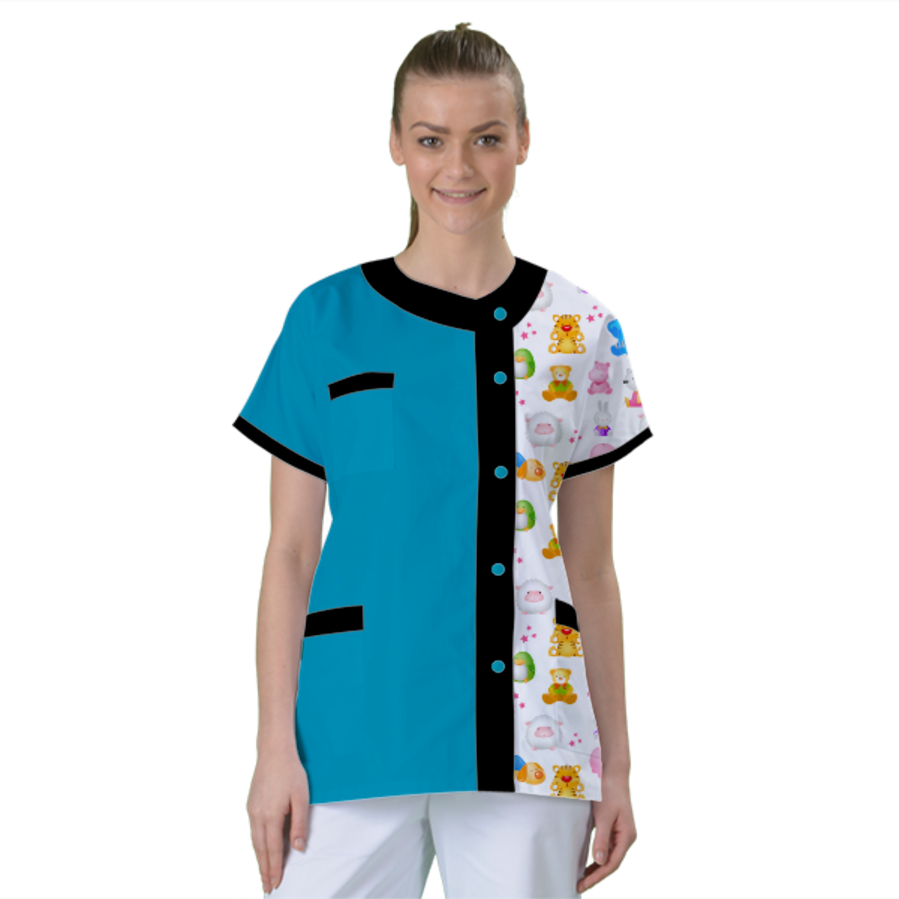 blouse-de-travail-personnalisee-tunique-medicale acheté - par Je Ris Je Guéris - le 07-12-2020