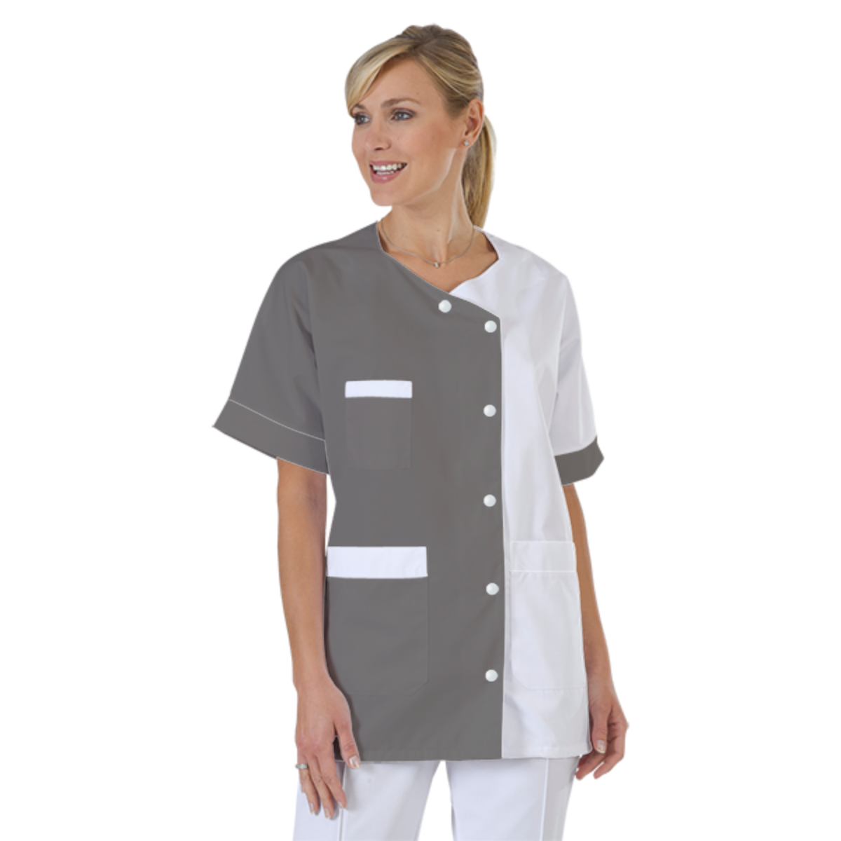 blouse-infirmiere-personnalise-col-trapeze acheté - par Nathalie - le 07-02-2019