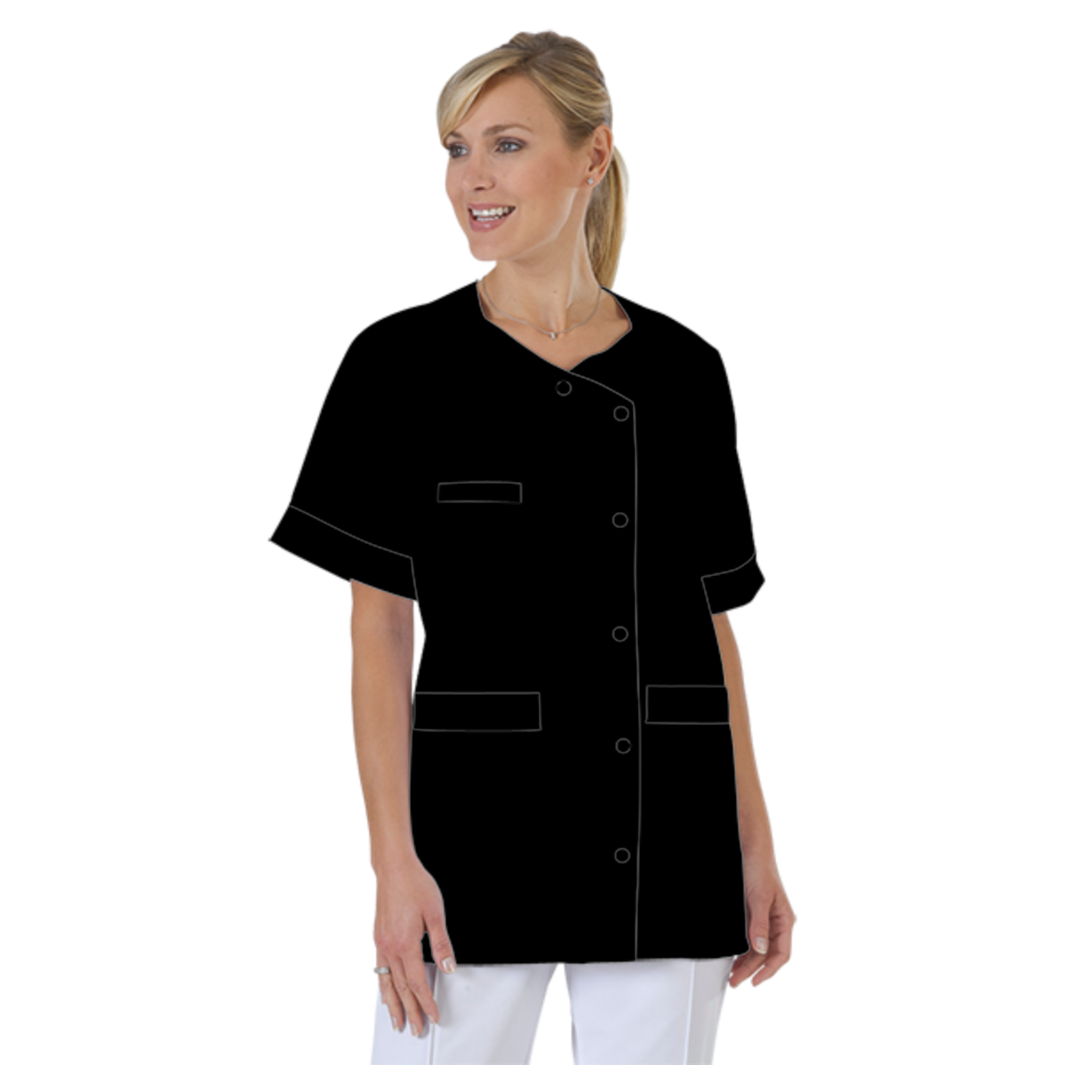 blouse-infirmiere-personnalise-col-trapeze acheté - par Adèle - le 01-12-2022