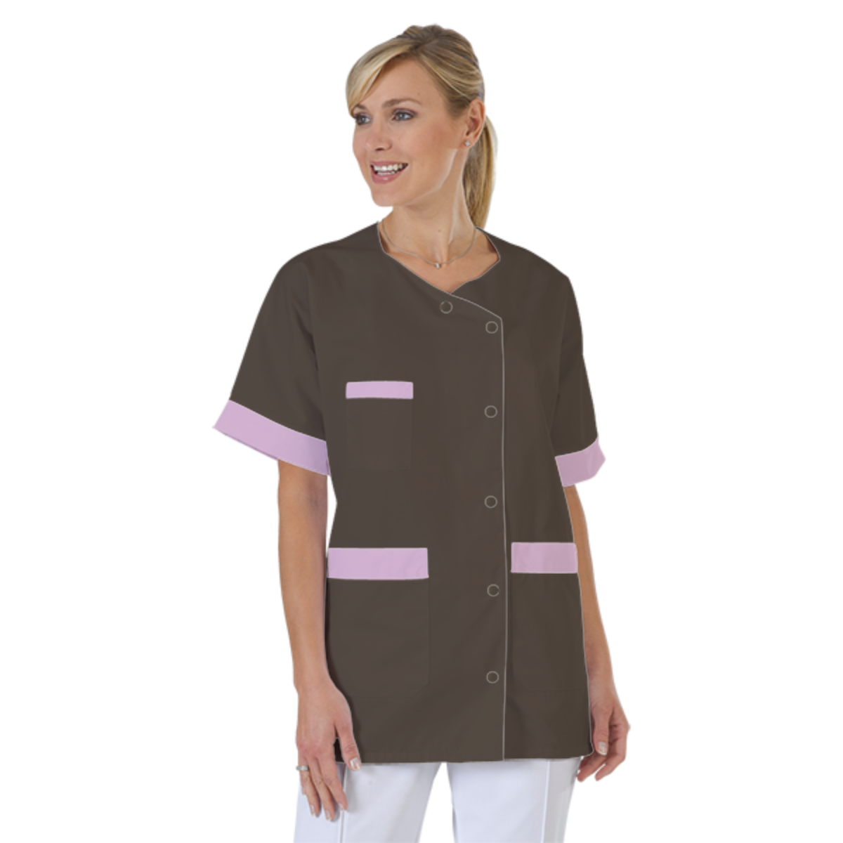 blouse-infirmiere-personnalise-col-trapeze acheté - par Emeline - le 05-11-2021