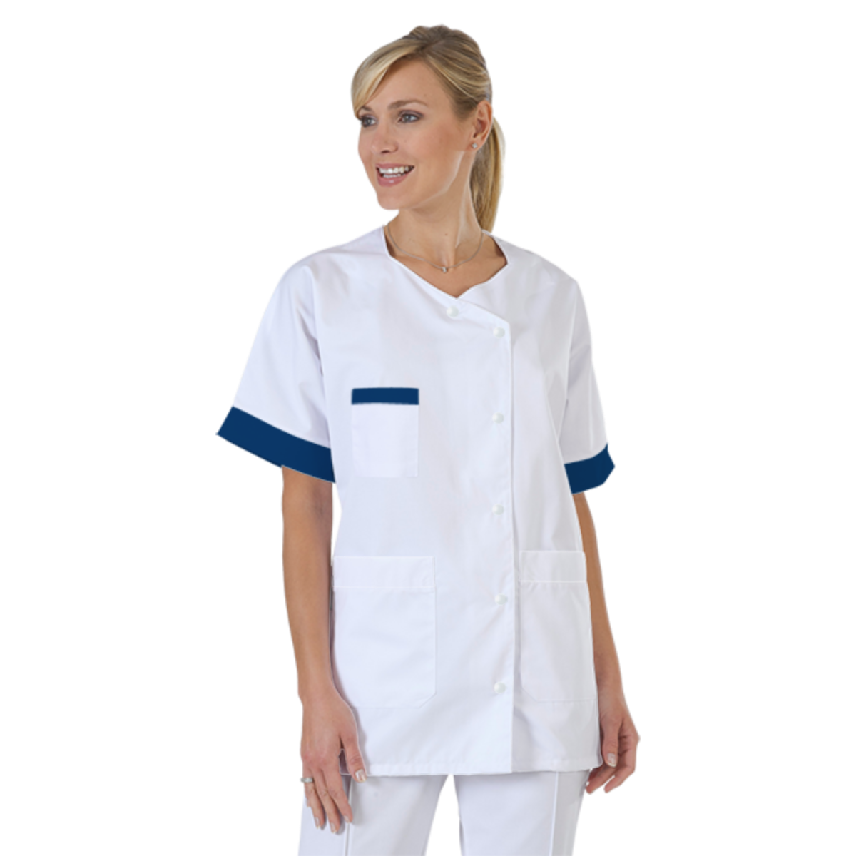 blouse-infirmiere-personnalise-col-trapeze acheté - par Marine - le 11-05-2021