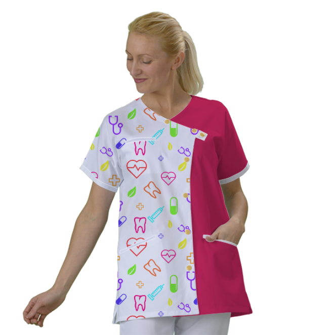 Blouse médicale courte personnalisable