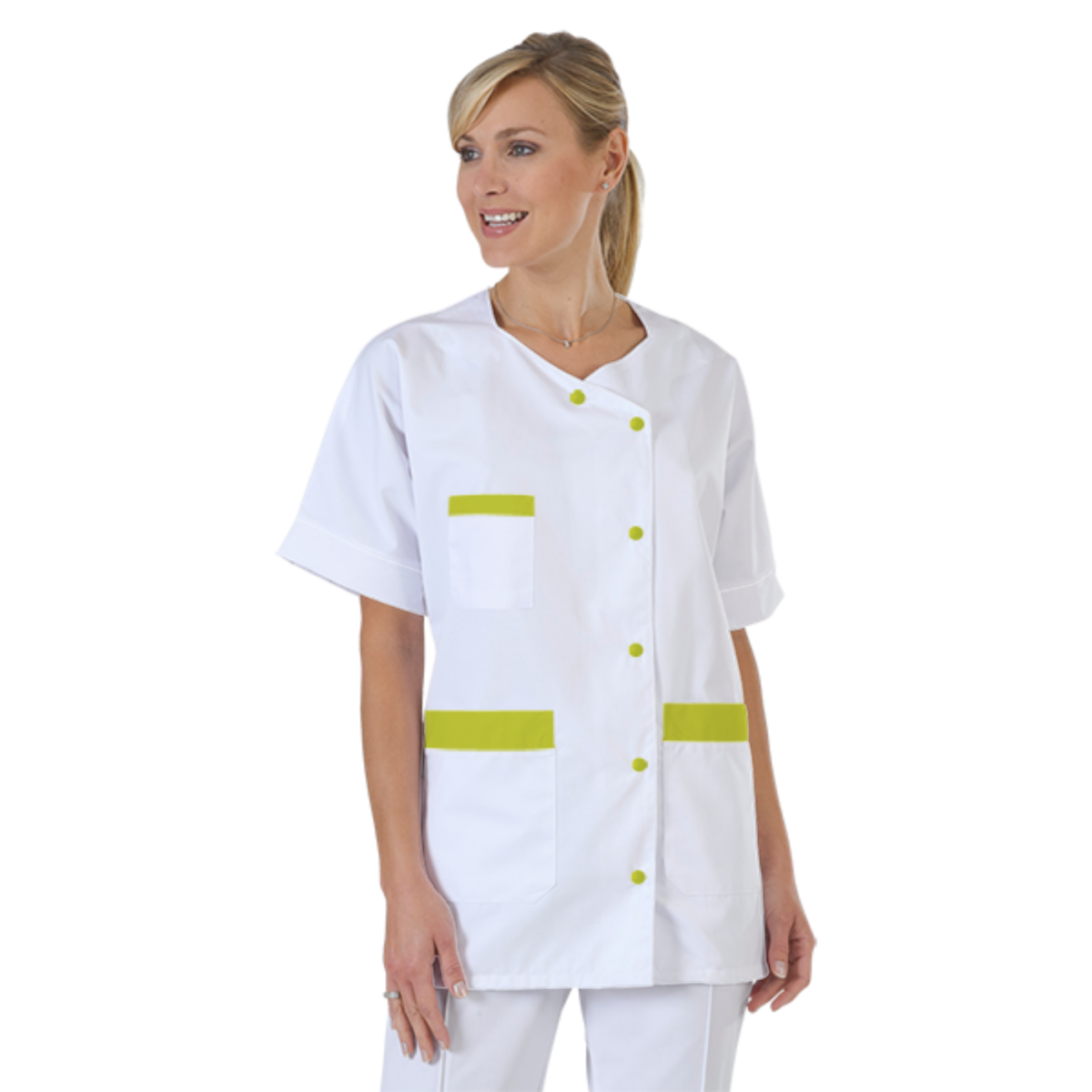 blouse-infirmiere-personnalise-col-trapeze acheté - par Virginie - le 23-01-2022