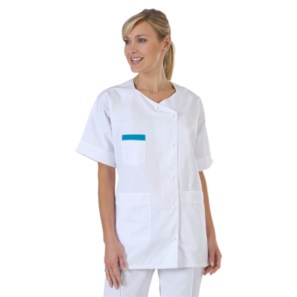 blouse-infirmiere-personnalise-col-trapeze acheté - par Mélody - le 11-11-2021