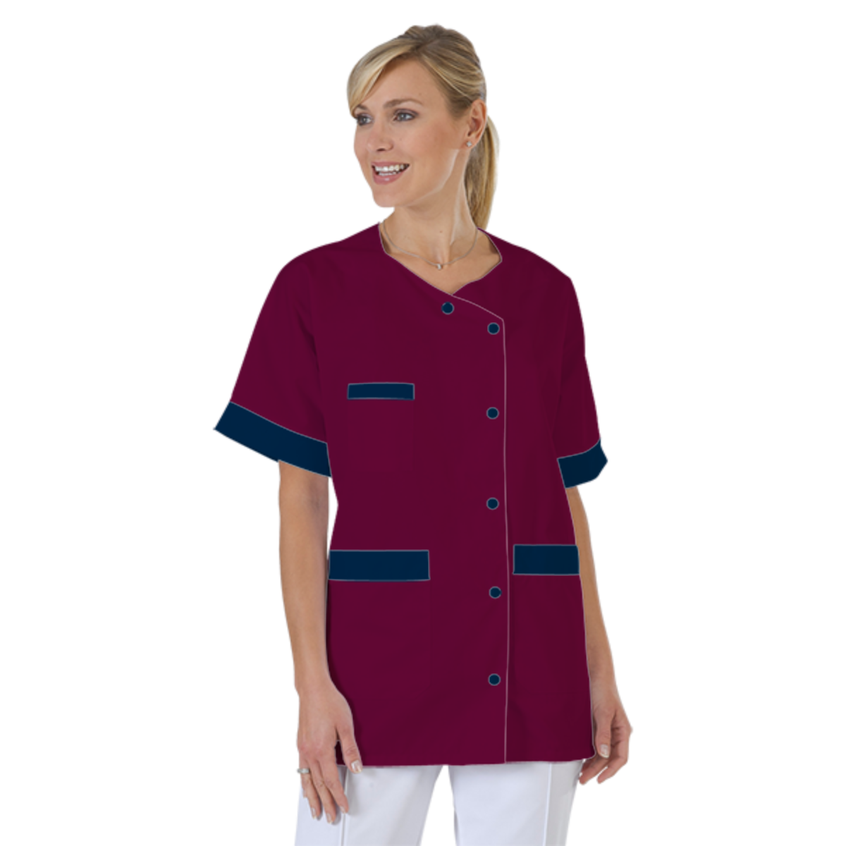 blouse-infirmiere-personnalise-col-trapeze acheté - par Amandine - le 24-07-2020