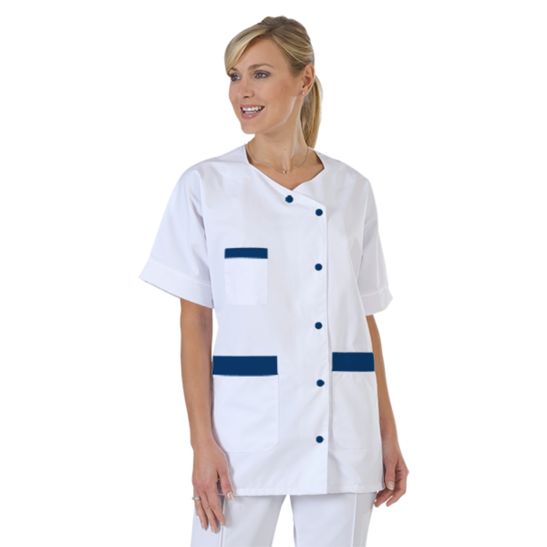 blouse-infirmiere-personnalise-col-trapeze acheté - par Sandra - le 27-07-2022