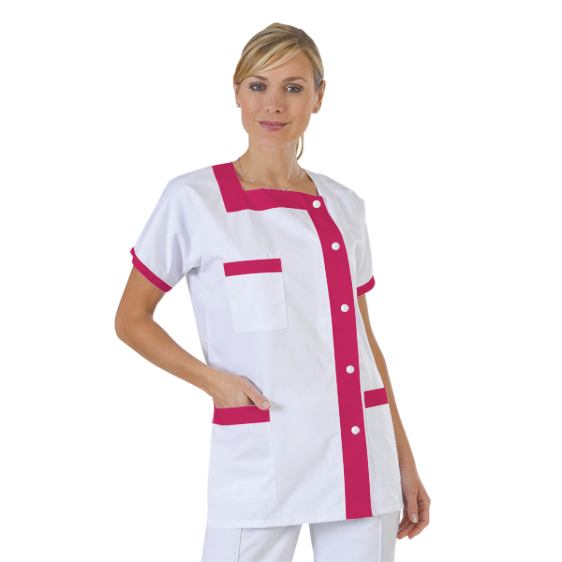 blouse-medicale-col-carre-a-personnaliser acheté - par Laurence  - le 20-01-2022