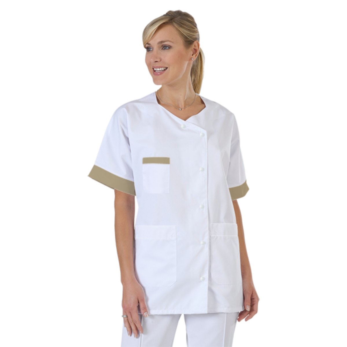 blouse-infirmiere-personnalise-col-trapeze acheté - par Marine - le 11-05-2021