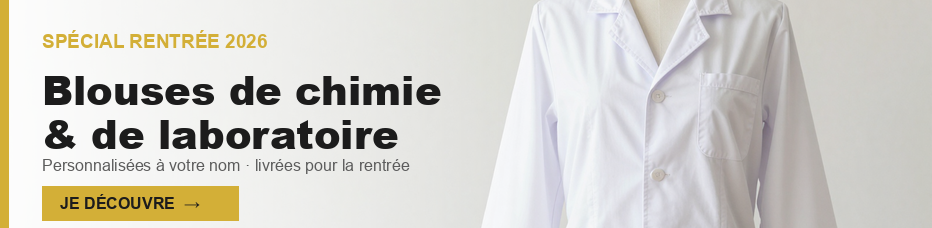 Blouse blanche de chimie personnalisable coton et polycoton
